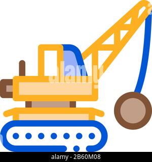 Demolish Machine Icon Vector Outline Illustration Stock Vector