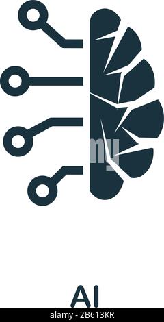 Ai icon. Simple element from digital disruption collection. Filled Ai icon for templates, infographics and more Stock Vector