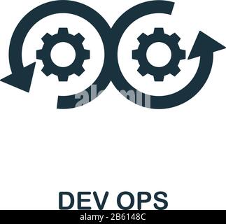 Dev Ops icon. Simple element from digital disruption collection. Filled Dev Ops icon for templates, infographics and more Stock Vector
