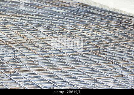 Reinforcing steel bars for building new concrete structures. Base for ...