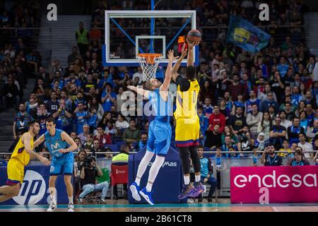 during FC Barcelona victory over Movistar Estudiantes (67 - 74) in Liga Endesa regular season game (day 23) celebrated in Madrid (Spain) at Wizink Center. March 8th 2020 (Photo by Juan Carlos García Mate/Pacific Press) Stock Photo