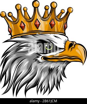 monochromatic The Vector logo queen of eagles. Cute crown print style eagle  of background Stock Vector Image & Art - Alamy