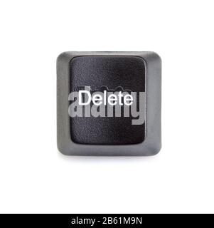 Delete key from the computer keyboard. On a white background. Stock Photo