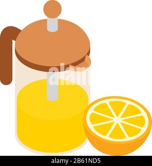 Lemonade icon, isometric style Stock Vector