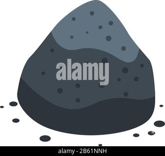 Coal stone icon, isometric style Stock Vector