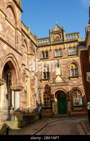 Historic architecture of Royal Albert Memorial Museum buildings in Gandy Street, Exeter, Devon, England, UK Stock Photo