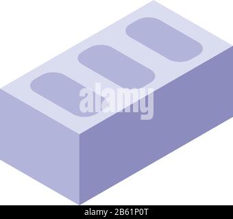 Stone brick icon, isometric style Stock Vector