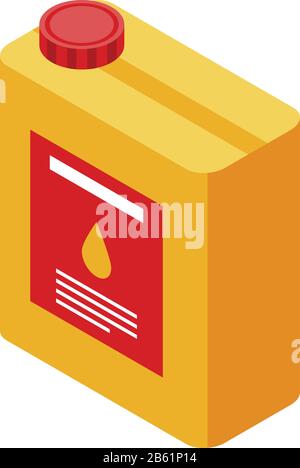 Oil canister icon, isometric style Stock Vector