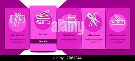 Knife Making Utensil Onboarding Elements Icons Set Vector Stock Vector
