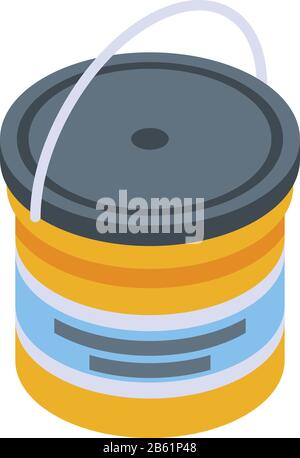 Glue bucket icon, isometric style Stock Vector