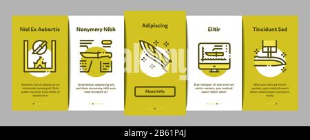 Knife Making Utensil Onboarding Elements Icons Set Vector Stock Vector