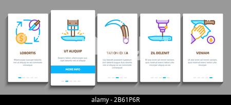 Knife Making Utensil Onboarding Elements Icons Set Vector Stock Vector