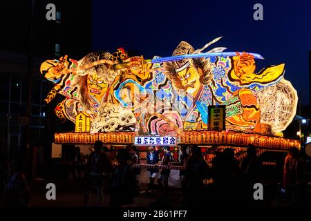 Japan, Honshu, Tohoku, Aomori prefecture, Aomori, Nebuta festival floats Stock Photo