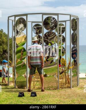 Poesia in un Campo di Grano by Silvia Tuccimei artist sculptor at Sculpture by the Sea 2020 exhibition Cottesloe Beach Perth WA Australia Stock Photo
