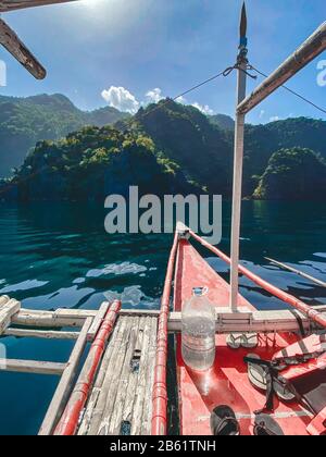 Paraw boat in Coron island in Palawan, Philippines Stock Photo