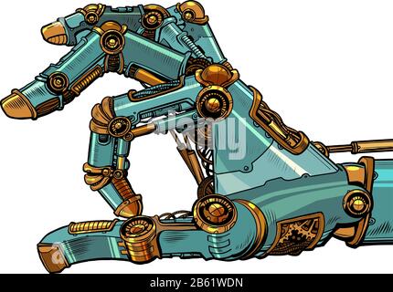 robot hand click Stock Vector