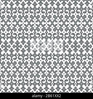 oriental 3d Seamless Pattern Background. Vector Curl Decoration For Wallpaper or Invitation Card. Swirl Design Stock Vector