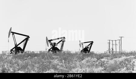 Vaca muerta field. Oil pump jack pumping crude out of the ground in Neuquen, Argentina Stock Photo