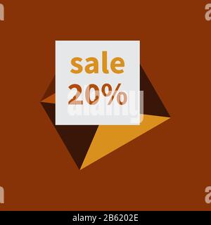 Opened envelope and white paper sheet with discount offer. Mail icon for email marketing, advertising, mailing, notifications. Envelope in flat minima Stock Vector