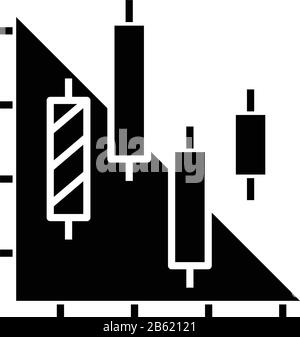 Technical analysis diagram black icon, concept illustration, vector flat symbol, glyph sign. Stock Vector