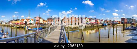 Panorama Harbour in Husum, Bavaria, Germany Stock Photo