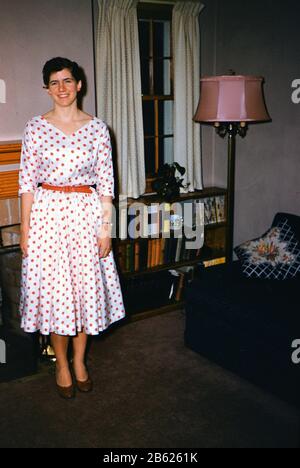 red and white spotty dress