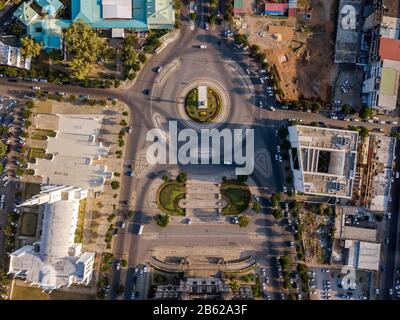 Aerial view of Independance Square in Maputo, capital city of Mozambique Stock Photo