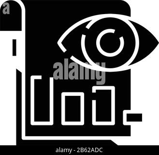 View chart black icon, concept illustration, vector flat symbol, glyph sign. Stock Vector