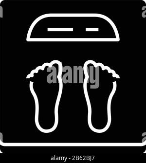 Weight dimension black icon, concept illustration, vector flat symbol, glyph sign. Stock Vector