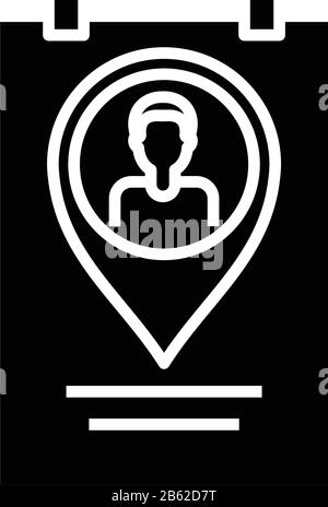Worker location line icon, concept sign, outline vector illustration, linear symbol. Stock Vector