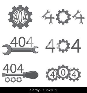 Repair Icon with Wrench Isolated on White Background. Mechanic Service Concept . Technical Maintenance. 404 Error. Stock Vector