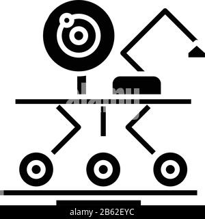 Techno lab black icon, concept illustration, vector flat symbol, glyph sign. Stock Vector