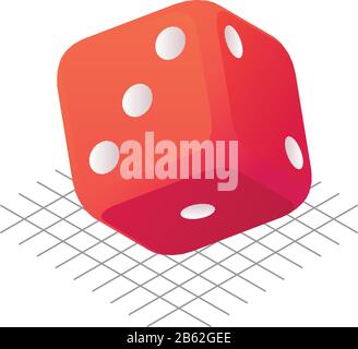 Side dice icon. Isometric of side dice vector icon for web design isolated on white background Stock Vector