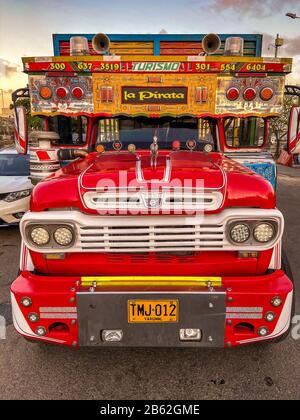 chiva bus in Cartagena, Colombia Stock Photo