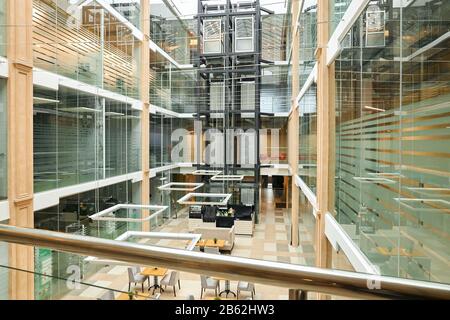 ectraordinary creation of designers.creativity, ceiling and wall of the building open to nature around Stock Photo