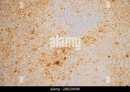 rusty white painted metal background with many small rust spots Stock Photo