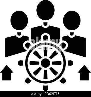 Team rule black icon, concept illustration, vector flat symbol, glyph sign. Stock Vector