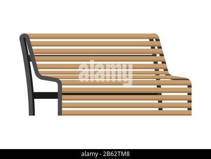 Wooden bench illustration. Image of seat for parks and squares. Stock Vector