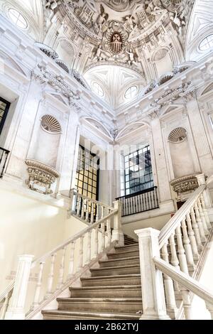 Interior staircase of the Museum of Fine Arts Seville (Museo de Bellas Artes de Sevilla), Spain Stock Photo