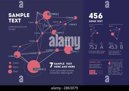 Futuristic infographic. Information aesthetic design. Complex data threads graphic visualization. Abstract data graph Stock Vector