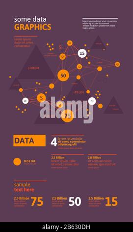 Futuristic infographic. Information aesthetic design. Complex data threads graphic visualization. Abstract data graph Stock Vector