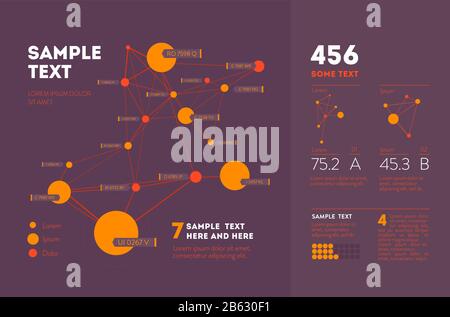 Futuristic infographic. Information aesthetic design. Complex data threads graphic visualization. Abstract data graph Stock Vector