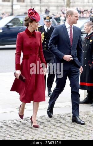 Photo Must Be Credited ©Alpha Press 079965 09/03/2020 Kate Duchess of Cambridge Catherine Katherine Middleton and Prince William Duke of Cambridge Commonwealth Day 2020 Service at Westminster Abbey London Stock Photo