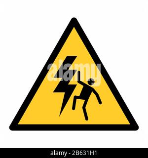 High voltage overhead sign Stock Vector