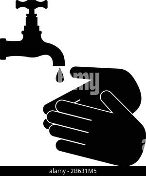 wash hands vector icon. stop covid 19,  coronavirus Stock Vector