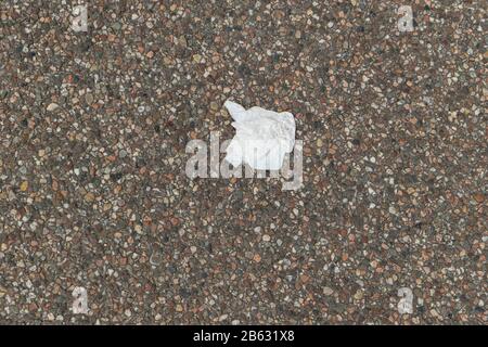 Handkerchief used on the asphalt of the road Stock Photo