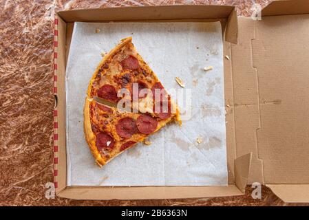 Leftover pizza in box stock image. Image of fast, breakfast - 81766545