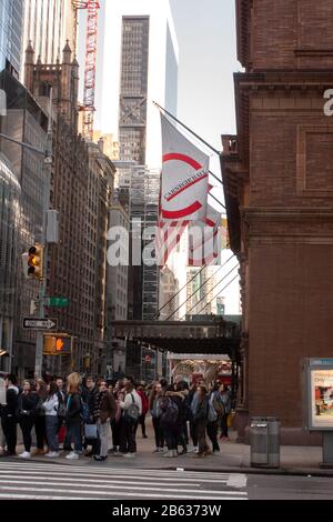 Carnegie Hall is an American national landmark performing arts center. Opened in 1891, performances by the world's greatest musicians can be seen here Stock Photo