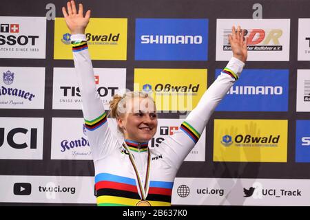 Lea Sophie Friedrich of Germany Women's 500m Time Trial - Podium during the 2020 UCI Track Cycling World Championships Presented by Tissot on February 29, 2020 at the Velodrome in Berlin, Germany - Photo Laurent Lairys / DPPI Stock Photo