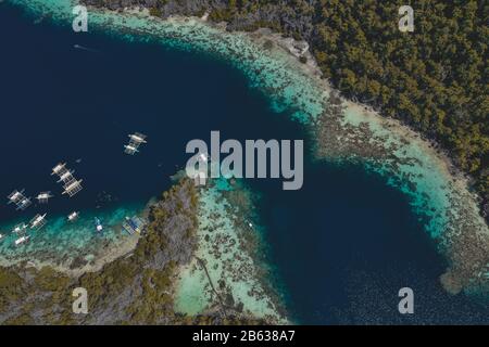 Aerial view of Coron island in Palawan, Philippines Stock Photo